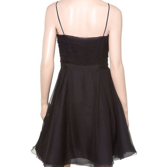 NWT Leon Max | Black Pleated Silk Sleeveless Dress - sz 8 - Picture 3 of 10